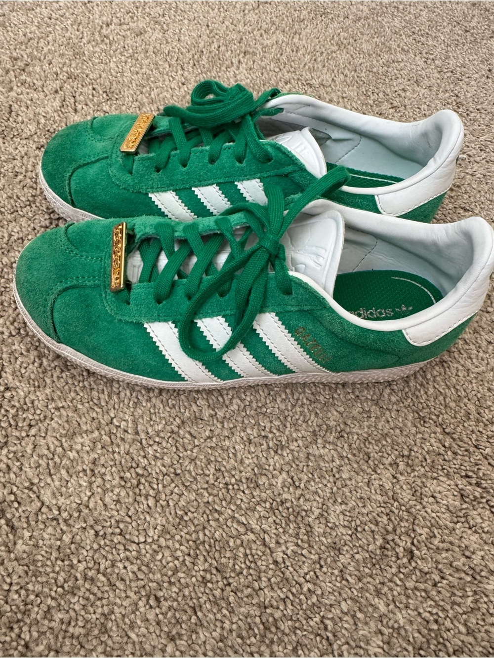 Adidas Kids’ Gazelle Green Suede Sneakers